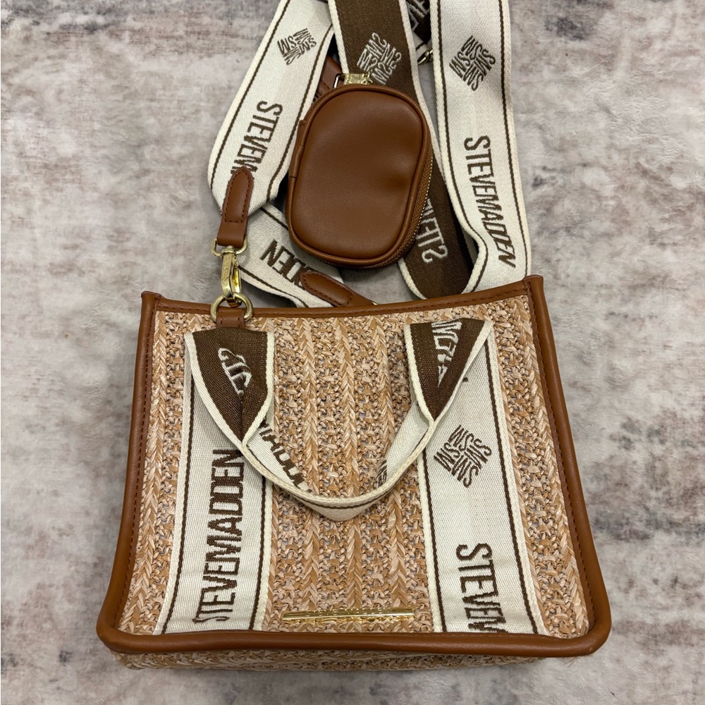 Steve Madden Brown and Cream Shoulder Bag